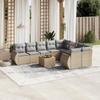 Vidaxl 10-Cz. Garden Furniture Set With Cushions, Beige, Poly Rattan