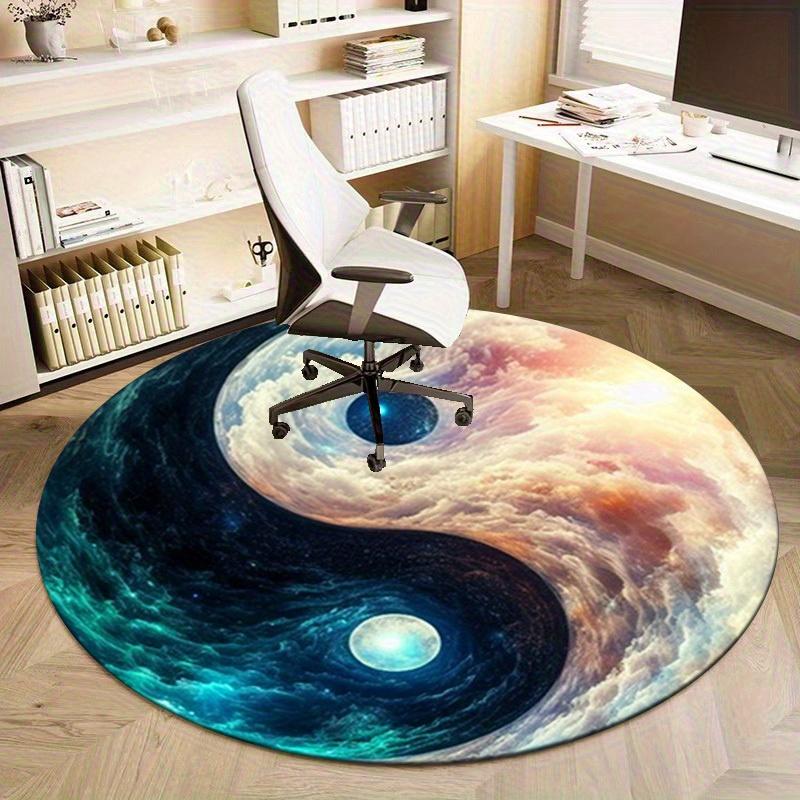 1pc Yin Yang Clouds Circular Rug - Home Decor, Office Round Mat, Outdoor Gift CarpetRA1505