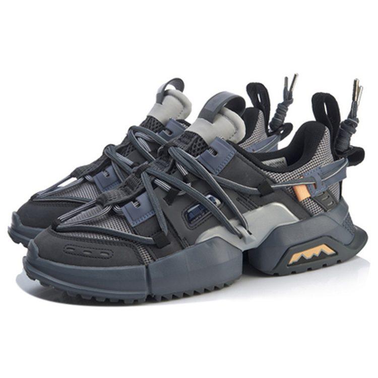 Li Ning Pan Gu Trek Odolné proti oděru Prodyšné Nízké Sportovní Ležérní Boty Pánské Sněhově Šedé AGLP075-6