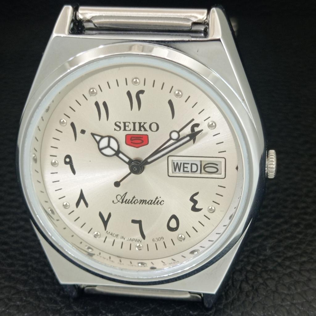 REFURBISHED SEIKO 5 AUTOMATIC 6309A JAPAN MENS VINTAGE SILVER WATCH a442575-1