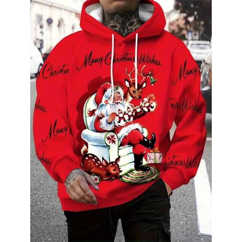 2026 Weihnachts-Hoodies Weihnachtsmann 3D-Druck Herren Damen Hoodie Sweatshirts Lässig Unisex Kapuzenpullover Oberteile Kleidung Mann Pullover