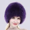 New Russia Winter Real Fur Hat Outdoor Warm Knitted Women Real Fox Fur Bomber Hats Lady Luxury Quality Genuine Fox Fur Caps