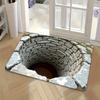 Endless Abyss 3D Printed Anti Slip Mat, Imitation Stone Texture, Lightweight and Foldable Indoor and Outdoor Bathroom, Kitchen, Living Room Floor Mat