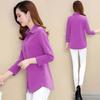 Frauen Frühling Herbst Neue Neun Viertel Sleeve Shirt Top Mama der Outwear Einfarbig Drehen Unten Kragen Bodenbildung Bluse m-5XL