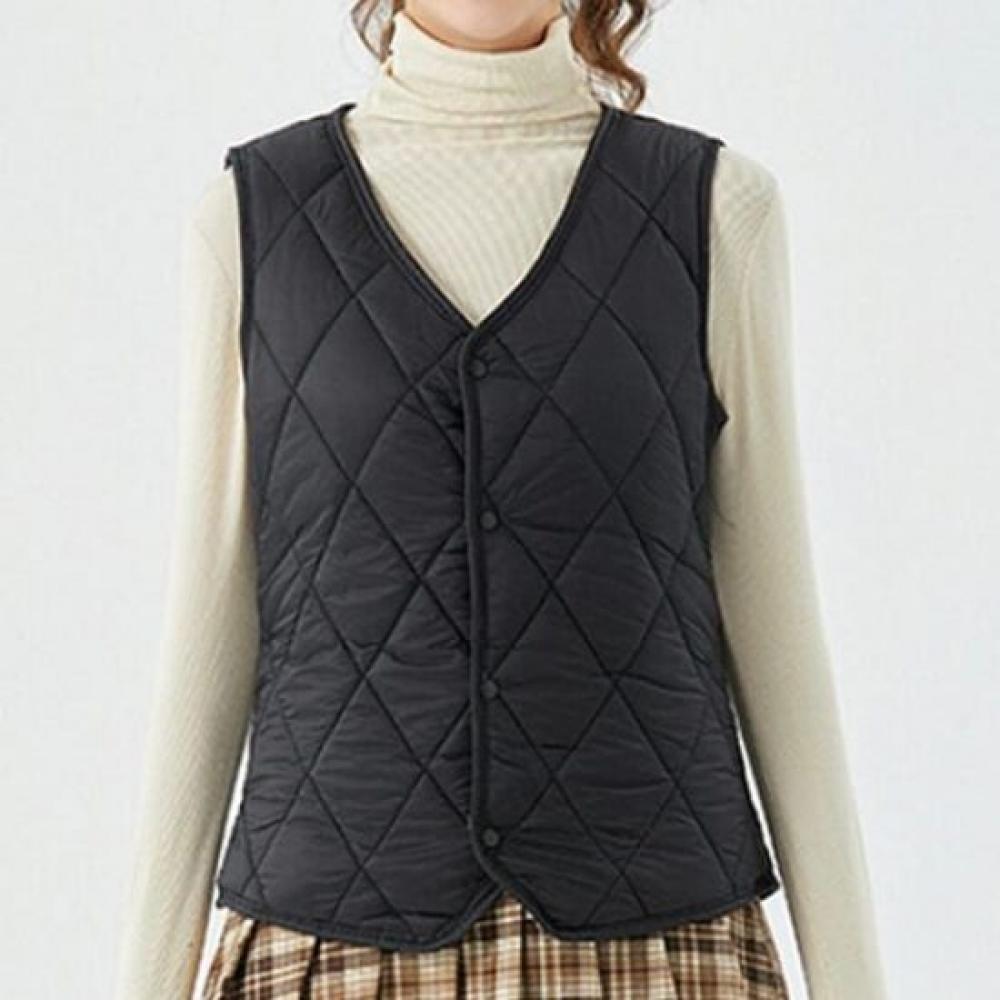 NaVaVa Fleece Lined V Neck Quilted Vest Nc464
