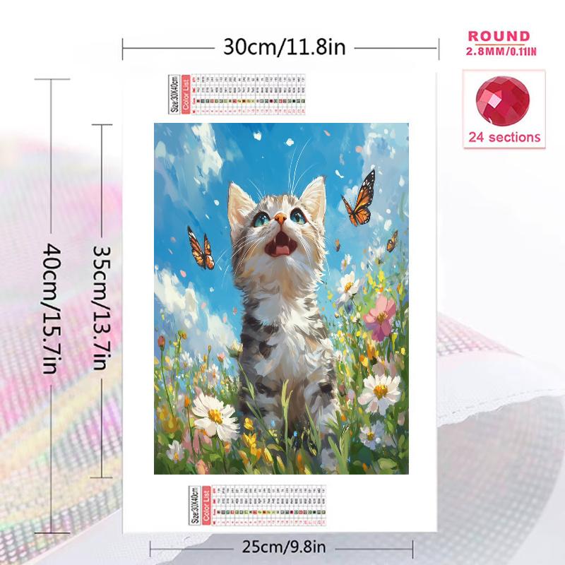 Cute American Shorthair cat Pattern 3pcs 100% Round Full Drill 5D DIY Diamond Painting Embroidery Cross Stitch Rhinestone Décor