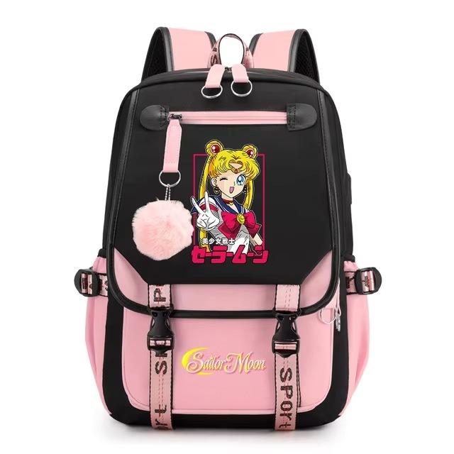 Sailor Moon Cartoon Casual Backpack Youth Girl Student School Bag Gift Cartoon Cute Backpack