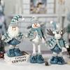 Retractable Blue Santa Claus, Snowman & Elk Christmas Ornaments