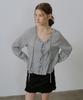 Peulibeo07 Check Frill Tie Blouse [Frsp05Bl04]_Ivory
