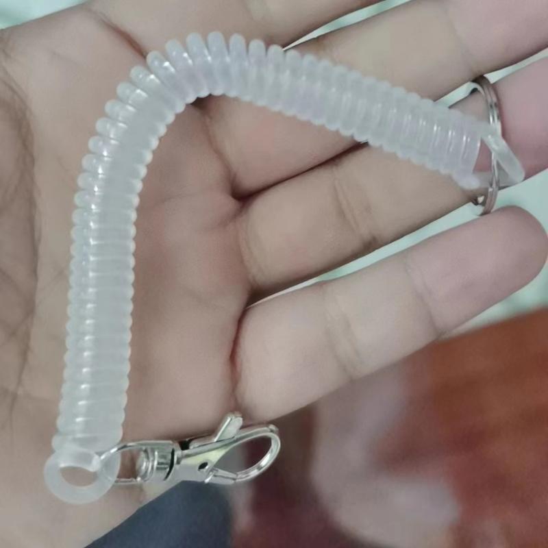 1Pc High Elastic Plastic Anti-lost Phone Cable Spring Rope Key Chain Bag Mobile Phone Lanyard Keychain Color Spring Rope