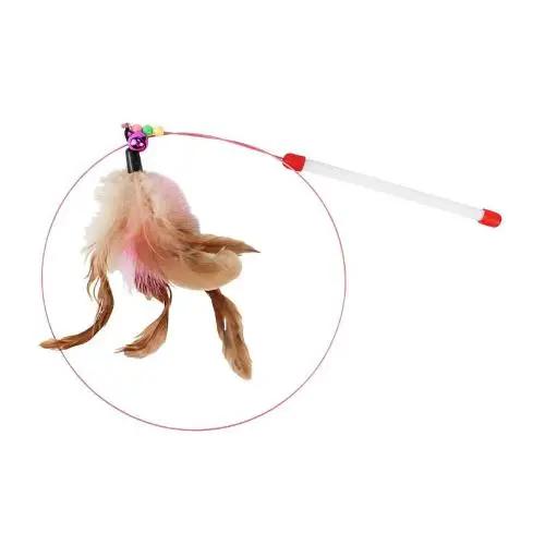 2025 Four Section Telescopic Cat Stick 90CM Super Long Carbon Fiber Fishing Rod Scratch Resistant Feather Cat Toy Pet Supplies