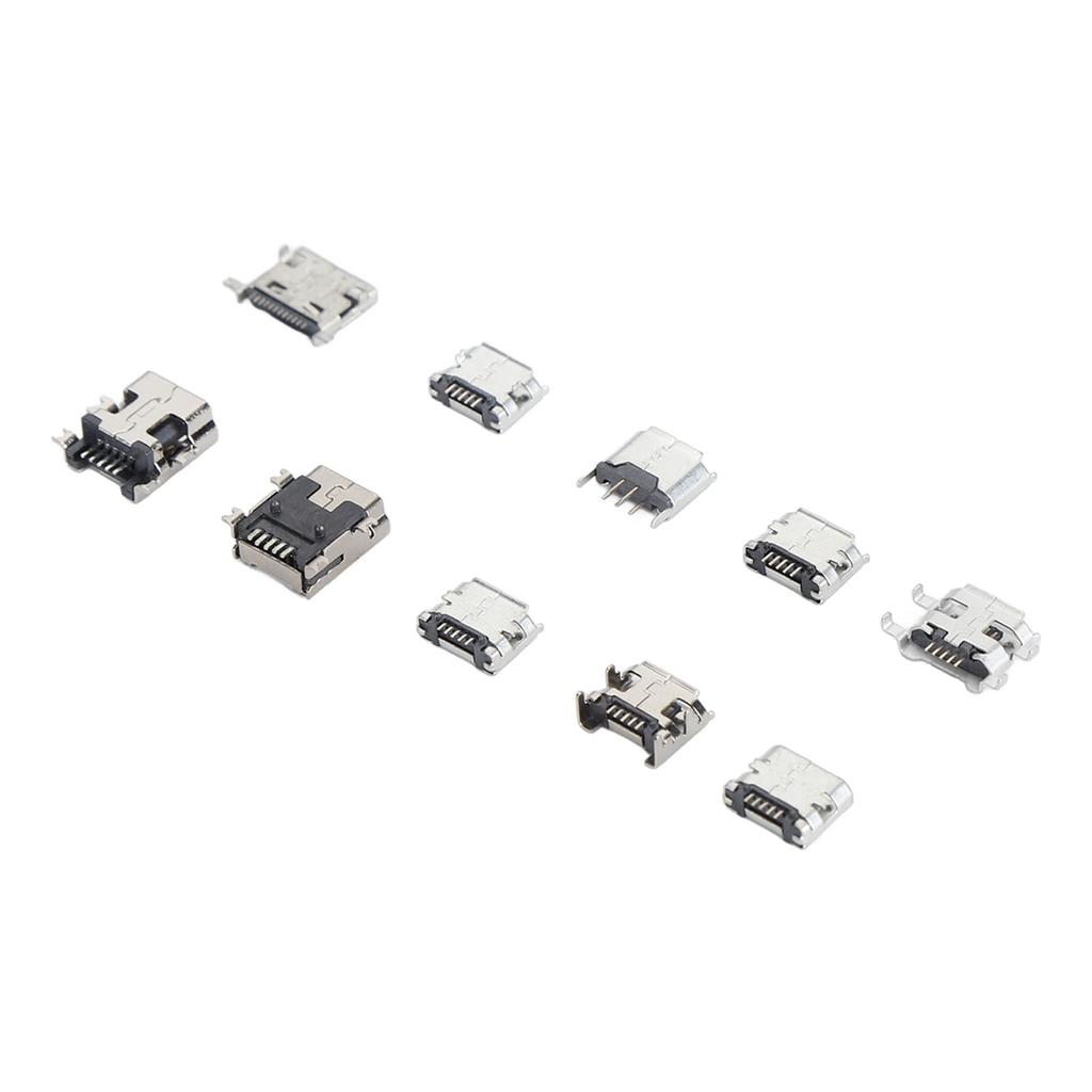 100 Stück Micro USB Typ B Stecker Mini Buchse 10 Sorten mit Aufbewahrungsbox für Digitales Prod