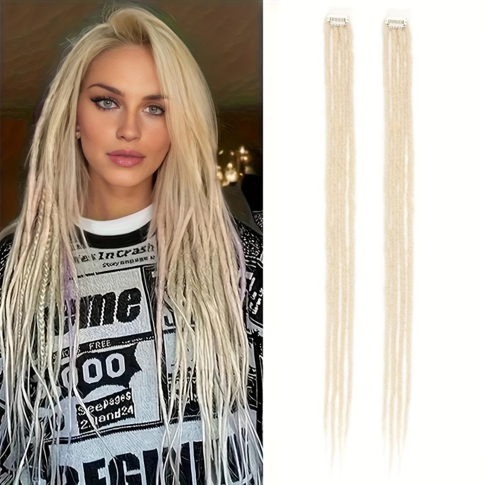 2 ks 24palcové ručně vyráběné prodlužovací dreadlocks Clip-in Hippie Dreads Příčesek Vhodné pro všechny lidi