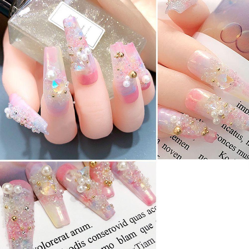 Glass 3D Nail Art Decoration 3D Nail Art Bubble Bead Professional Nail Art Aurora Bubble Beads