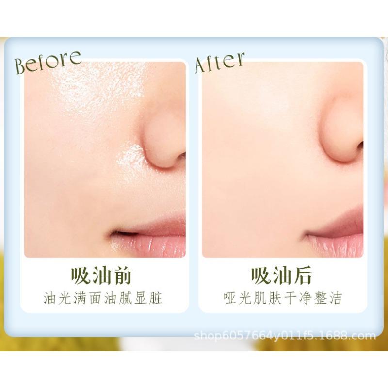 Bamboo Charcoal Facial Oil Blotting Paper With Mirror For Makeup Touch Up