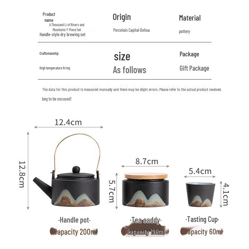 Sushi Ceramics Hand-Painted Landscape Tea Set