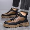 Outdoor Fashionable Versatile Anti Slip Workwear bootsCasual Comfortable Snow Boots Men Winter Warm High Top Cotton Shoes