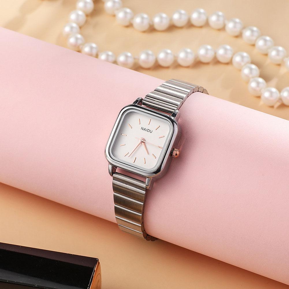 Women's Simple Square Dial College Style Wrist Watch For Birthday Gifts