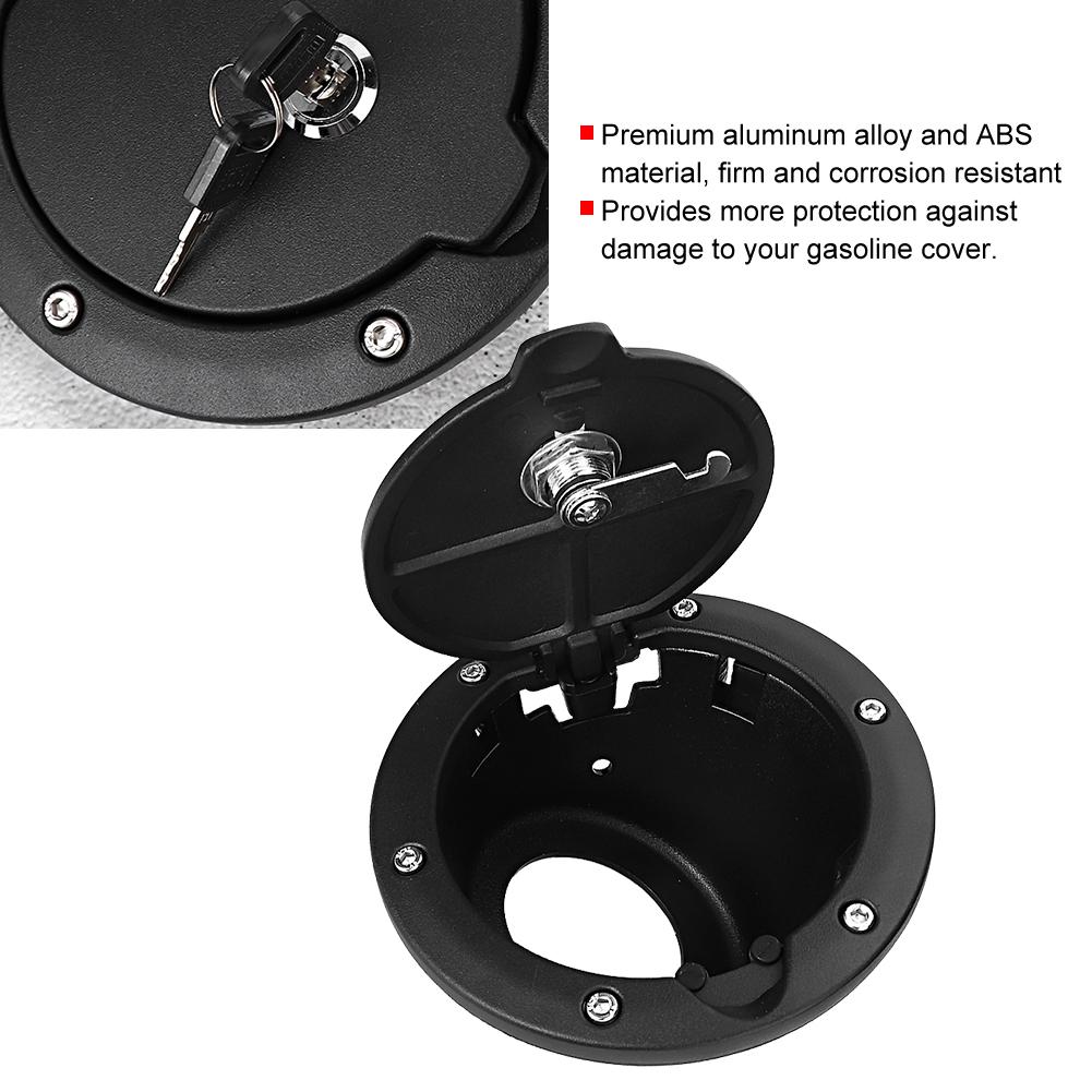 Fuel Tank Gas Cap Cover with Lock Fits for Jeep Wrangler JK 2007 2017