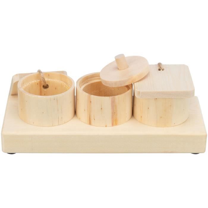 Rodent Toy - Trixie - Snack Cups - Beige - Wood - Rubber