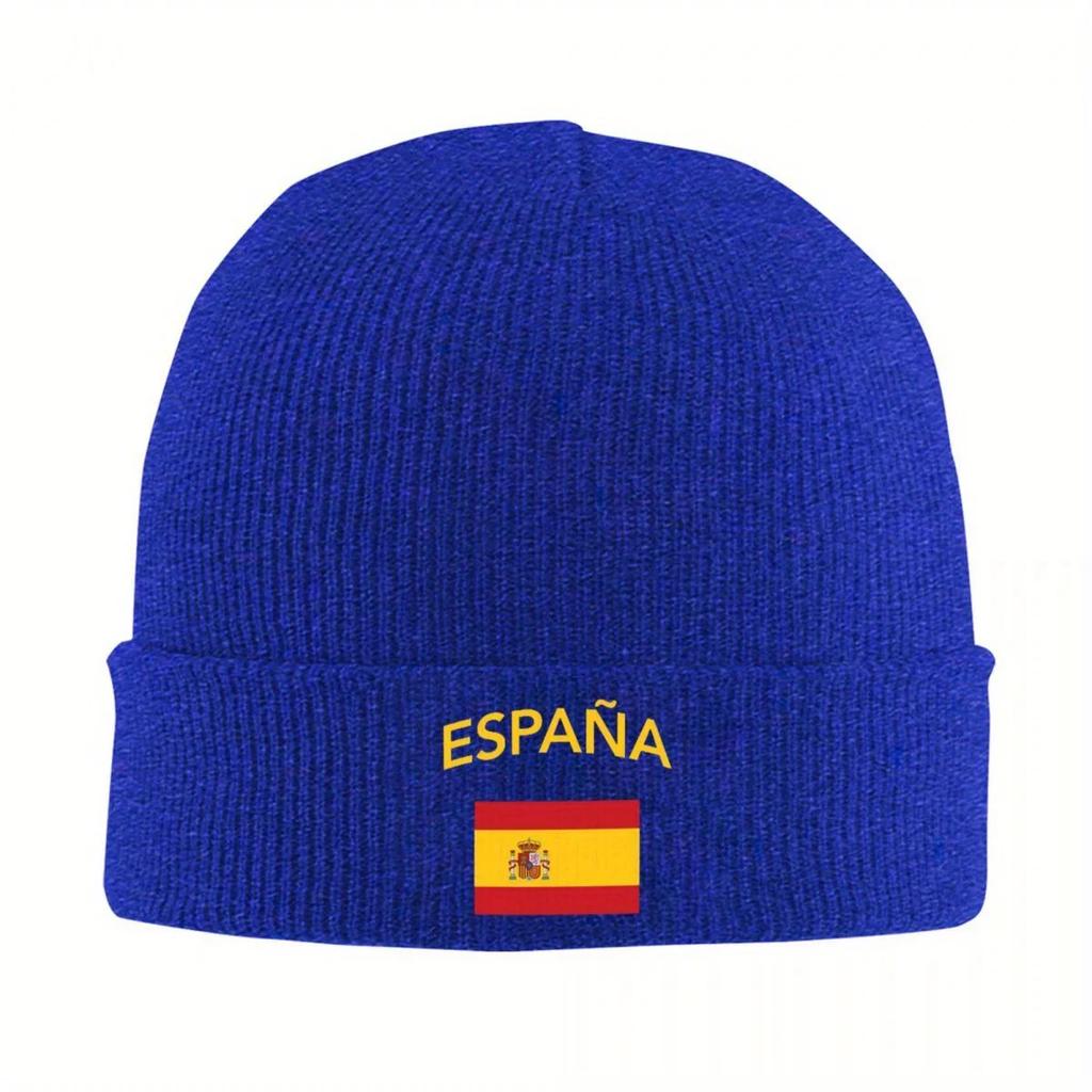 New New Spain Spanish Flag Warm Knitted Cap Hip Hop Bonnet Hat Autumn Winter Outdoor Beanies Hats For Unisex Women Adult