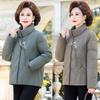New Chinese embroidered stand-up collar down jacket women's short winter new middle-aged and elderly mother large-size thickened coat