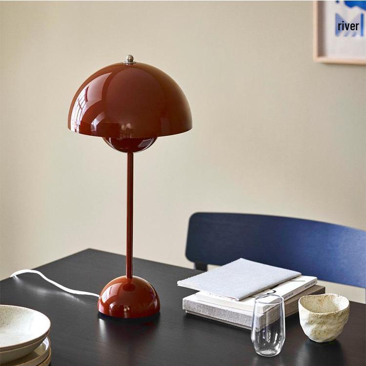 Nordic Modern Mushroom Bedside Lamp by Danish Designer - Creative Floral Bud Style for Bedroom or Wedding Decor.