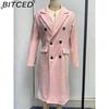 BITCED Women's Vintage Casual Lattice Print Autumn Winter Long Sleeve POLO Neck Jackets & Coats