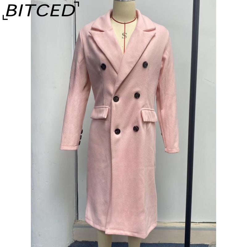 BITCED Women's Vintage Casual Lattice Print Autumn Winter Long Sleeve POLO Neck Jackets & Coats