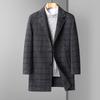 Yalu Men's Plaid Double-Faced Wool Blend Overcoat