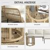 Garden Seating Group Lounge Furniture Set, PE Rattan, 122 X 79 X 75 Cm, Natural + Cream White
