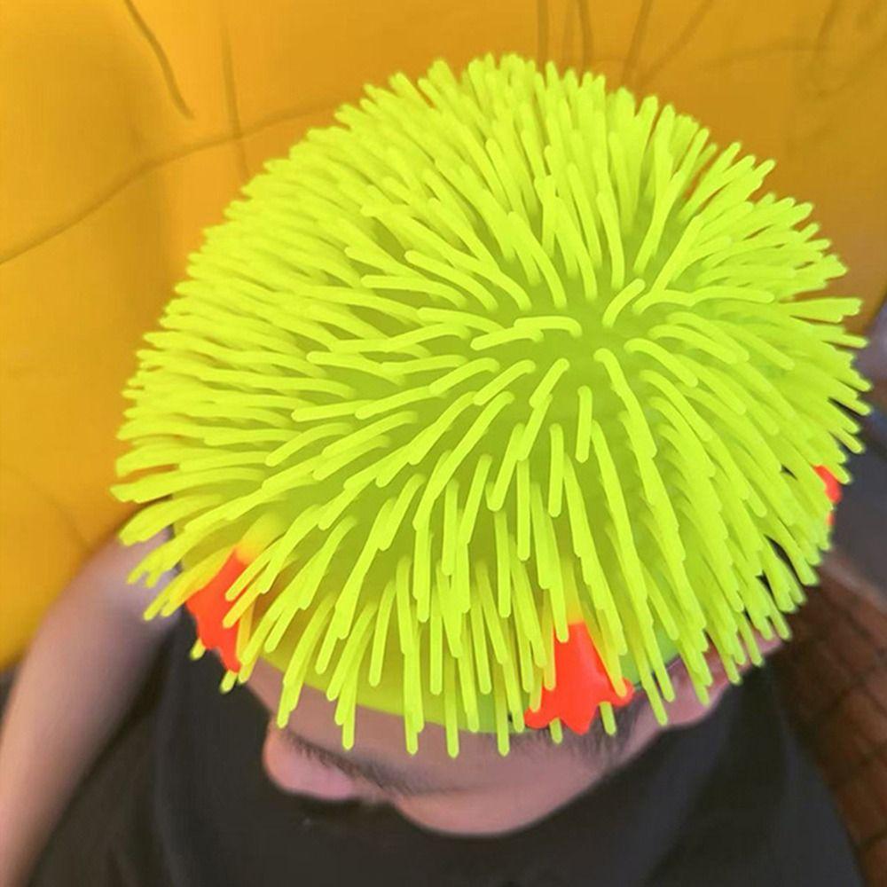 Comfortable To Wear Spiky Ball Prank Hat Portable Colorful Headgear Long Hair Head Cover Gag Gift