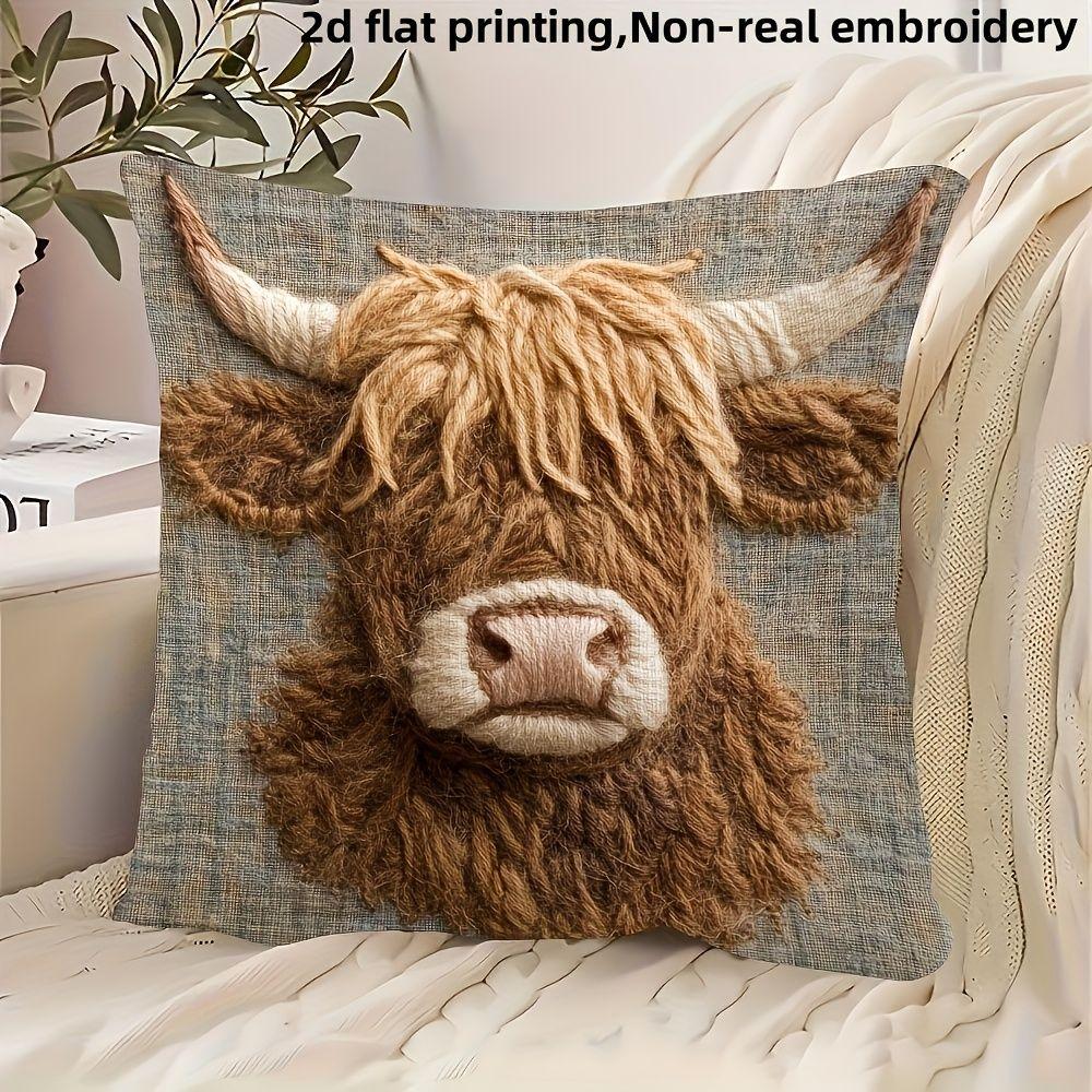Fronha Bonita com Estampa de Ovelhas: Impressão Plana 2D, Bordado Não Real para Noites Aconchegantes Almofada de Sofá
