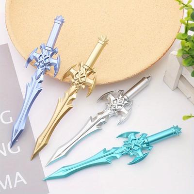 10 szt. długopis żelowy 0,5 mm w kształcie antycznego miecza, długopis na bazie wody w kształcie broni sztuk walki anime, spersonalizowane artykuły papiernicze