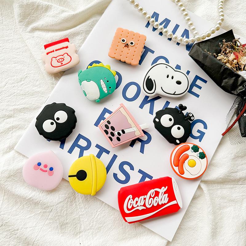 Cartoon Dinosaur Briquettes Bell Milk Tea Mobile Phone Airbag Bracket Pasted Retractable Lazy Watching Drama