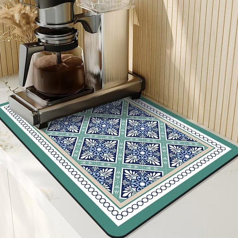 Absorbent Draining Mat No-wash Table Mat Dishwashing Pads Coffee Machines Drying Mat Bowl