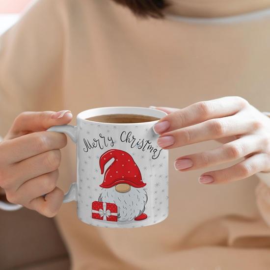 Vánoční hrnek na kávu bílý 330 ml dárek pro dívky, muže, chlapce, rodinu, manželku, přátele, manžela, kolegu z kanceláře vánoční dekorace nápojové sklo