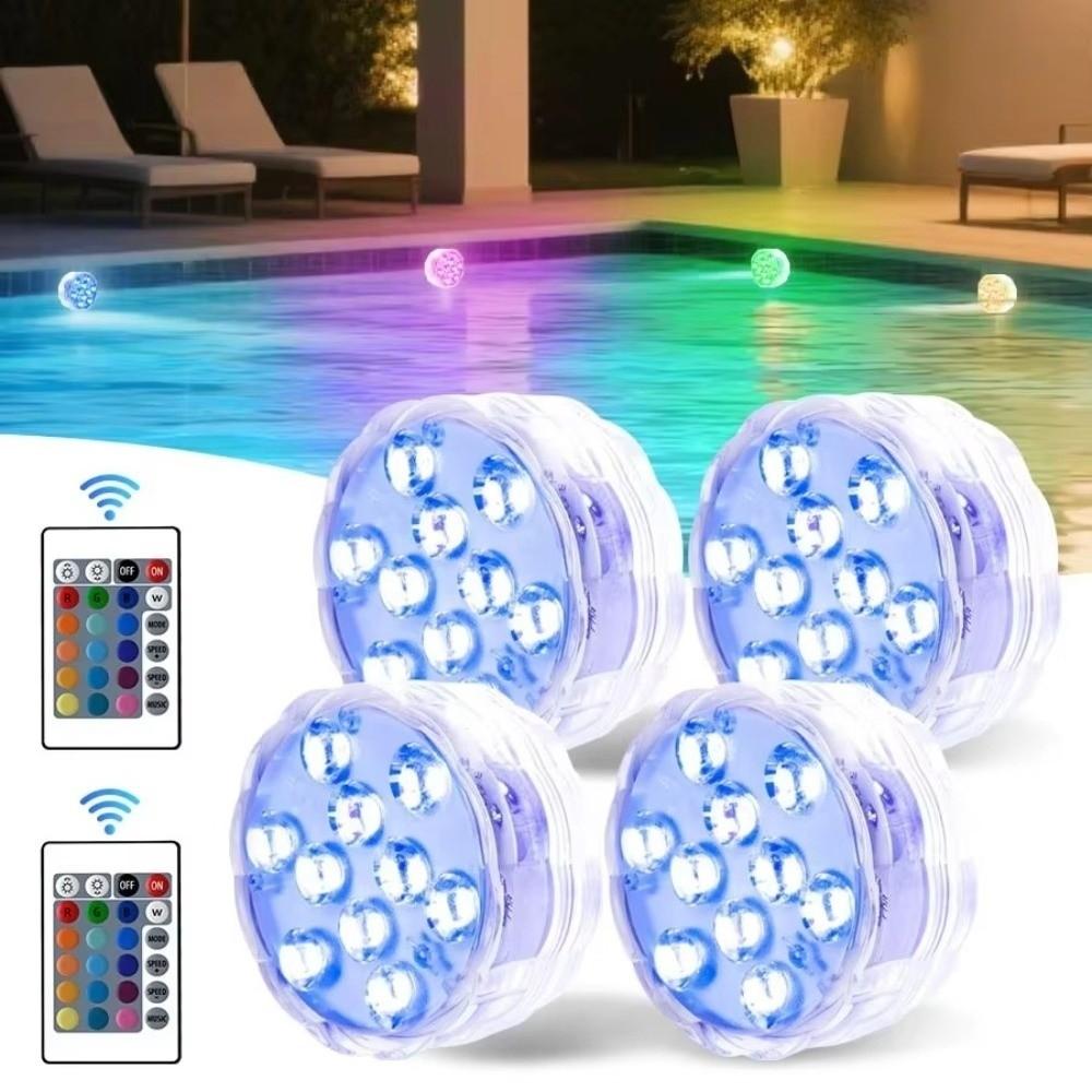 Gifts 10-LED Diving Light Submersible with Remote Remote Control Pool Diving Light Wedding Party Decoration Underwater Lights