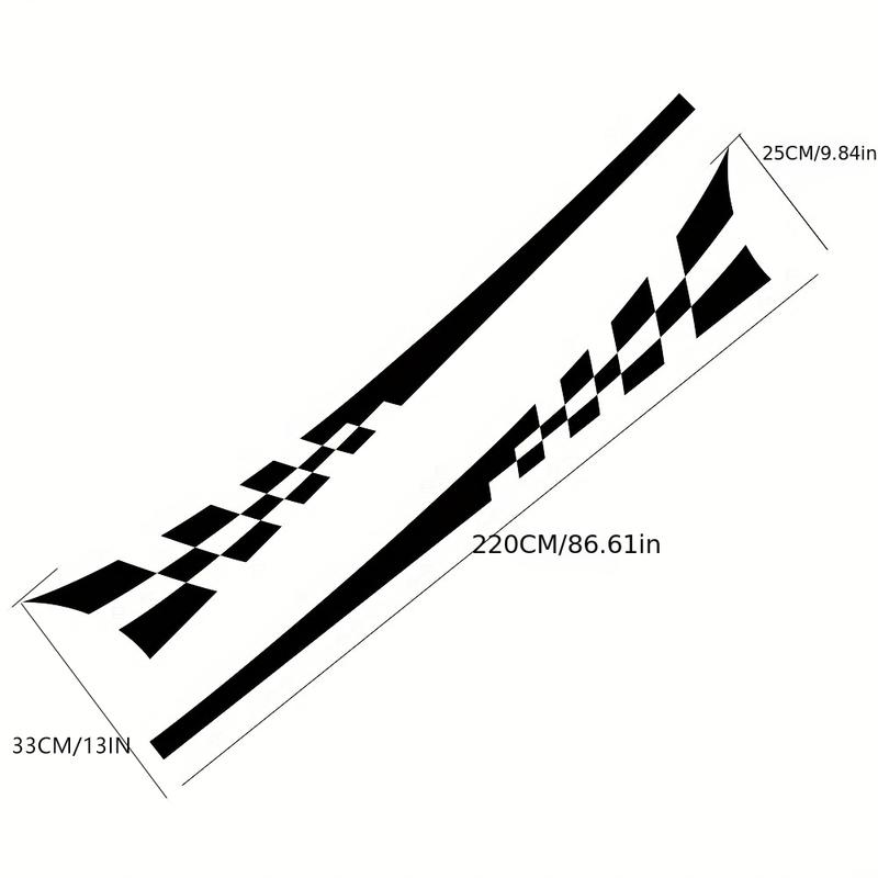 2pcs Car Vinyl Wrap Film - Racing Stripes & Camouflage Pattern DIY Decals for Auto Body Hood, Universal Fit Glossy Matte Finish