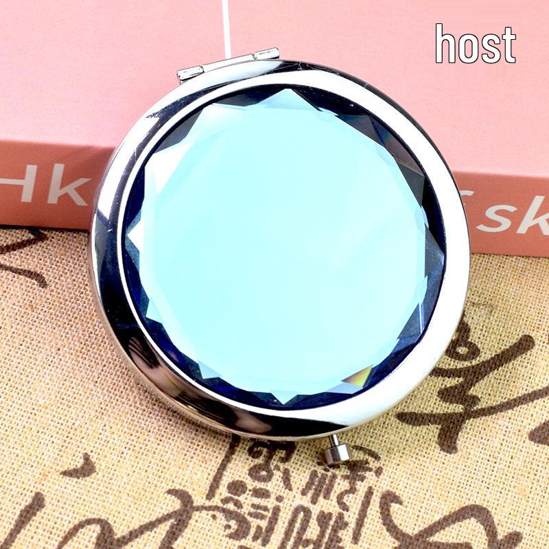 Espejo de Maquillaje Metálico Portátil de Cristal de Doble Cara para Salones