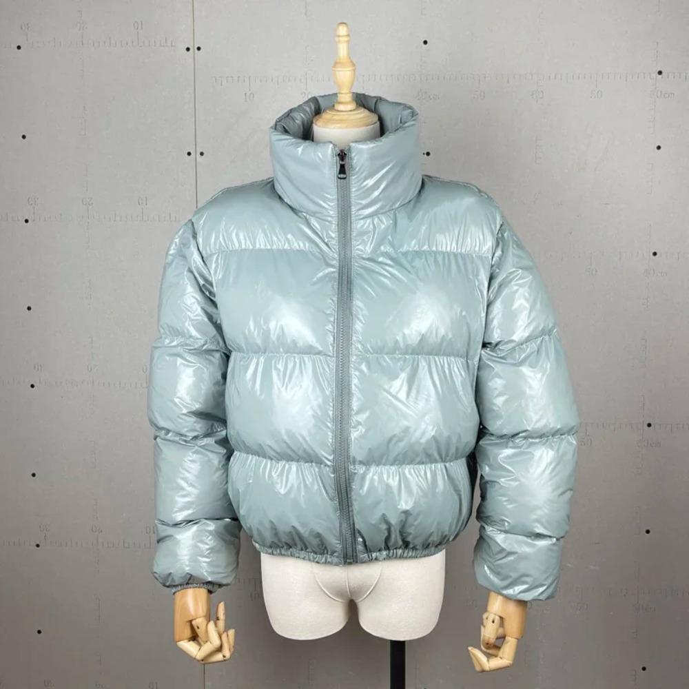 Parka Invernali da Donna con Zip, Giubbotti Streetwear a Manica Lunga con Zip, Giubbotti Casual in Piuma e Lana Slim