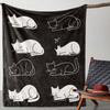 1pc Blanket, Retro Cat Print Blanket, Warm, Comfortable And Soft Blanket, Suitable for Sofa, Bed, Sofa, Car, Office, Flannel