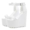 Fashion 16cm White Wedge Heel New Summer Thick Heel Platform Dance Shoes Sexy T-stage Night Club Super High Heel Women's Sandals