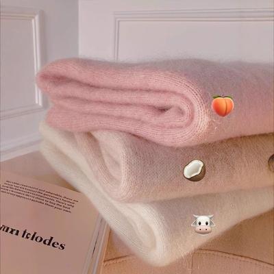 Sanfter Mohair-Pullover Damen erste Liebe im Herbst und Winter rosa süß weich wachsartig Temperament Strickoberteil