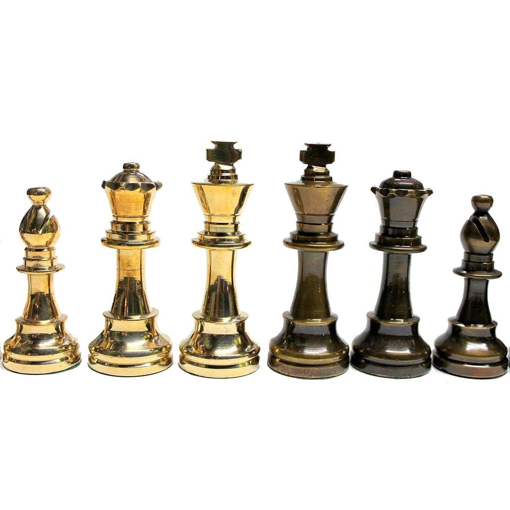 King Height ? Collector?s Edition Brass Chessmen Coins Pawn Staunton Figure Figurine Pieces