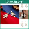 Long Trendy Alloy Christmas Tree Earrings Featuring Vibrant Geometric Star Shapes Celebrations For