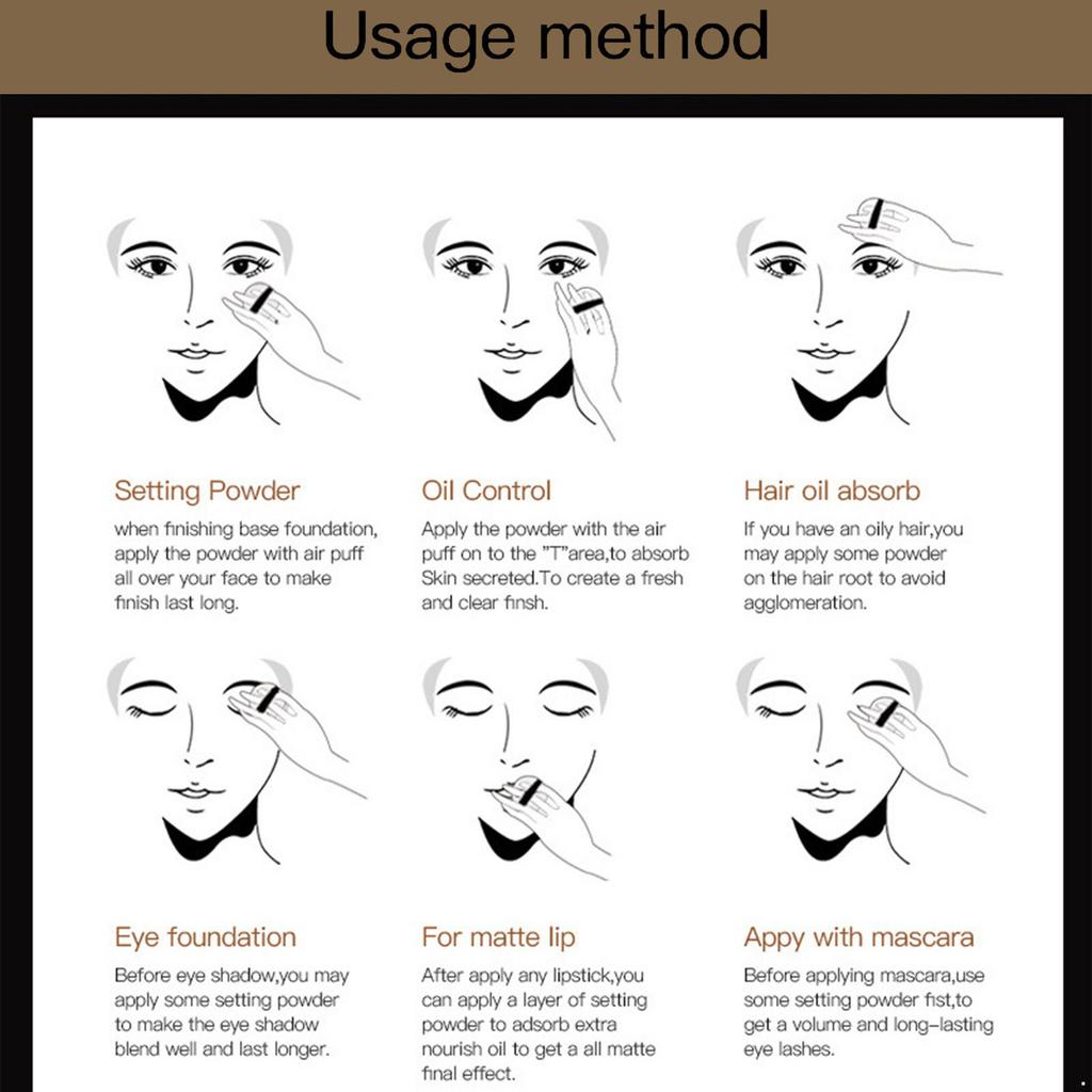 Seidiges mattes loses Puder, atmungsaktives leichtes Fixierpuder zur Verbesserung des Strahlen und zur Definition der Gesichtszüge, Einzelstück