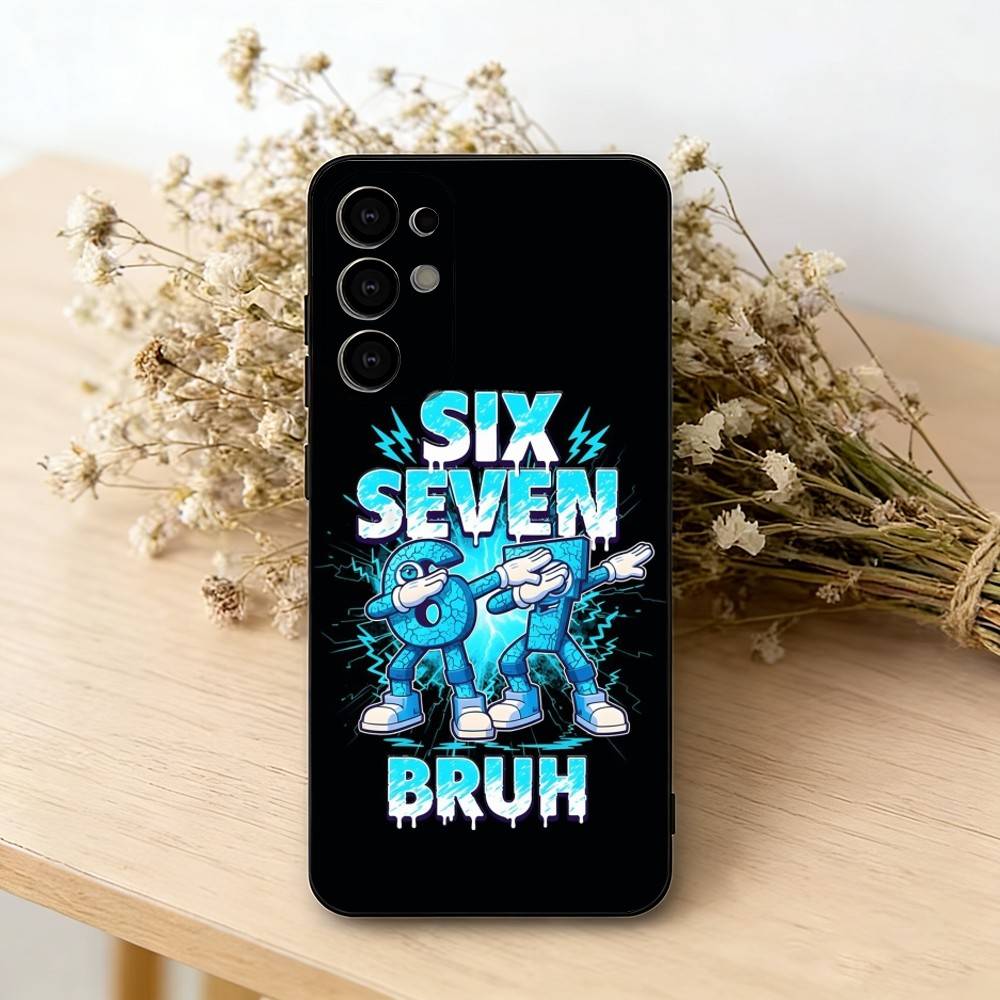 

Six Seven 6 7 Phone Case For Samsung S25,S24,S21,S22,S23,S30,Ultra,S20,Plus,Fe,Soft Silicone Black Cover Samsung S30Ultra5G