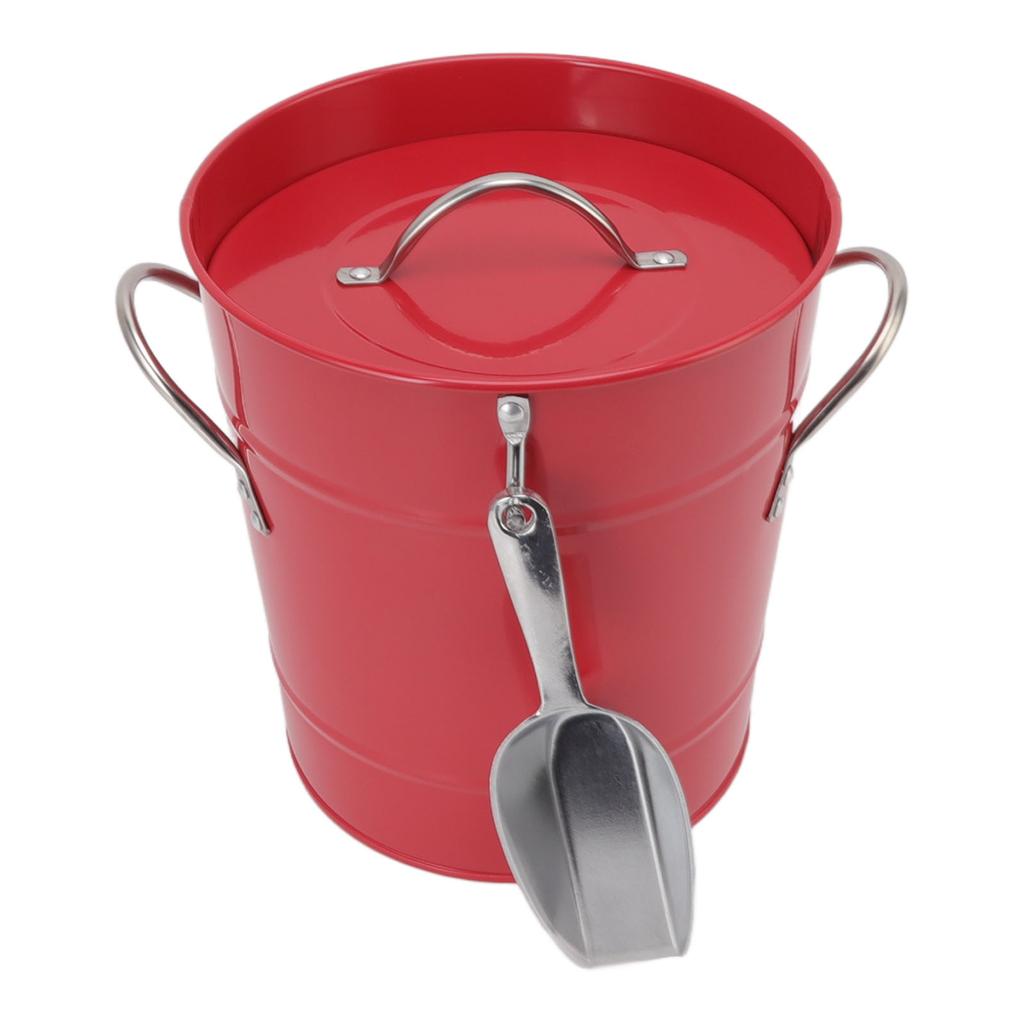 Eiseimer Rund mit Eisschaufel Verzinktes Blech Kunststoff Bierkühler Behälter für Bar Zuhause