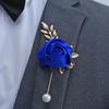 New Imitation Pearl Groom Boutonniere Silk High-end Man Corsage Pins Wedding Boutonniere for Wedding Party Prom Decorations
